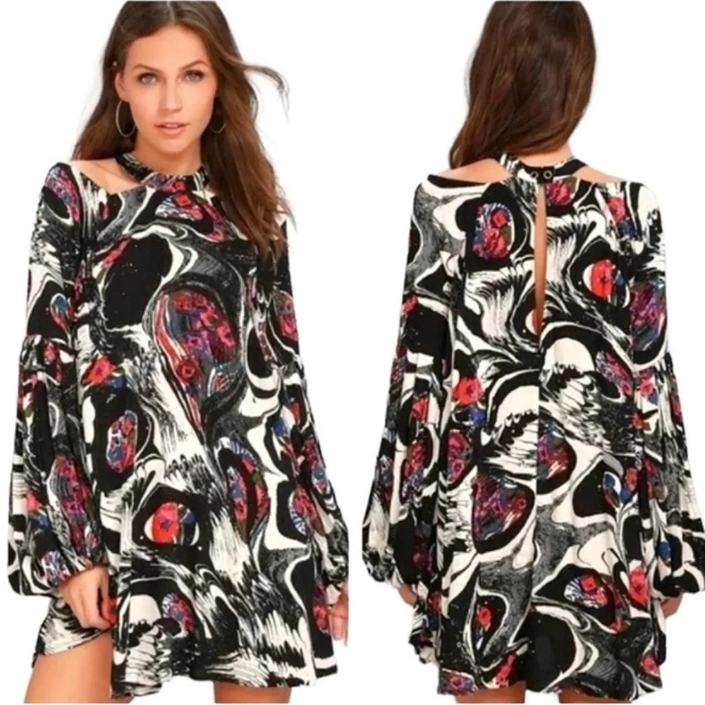 Free People Drift Away Cold Shoulder Long Sleeve Top Size Small